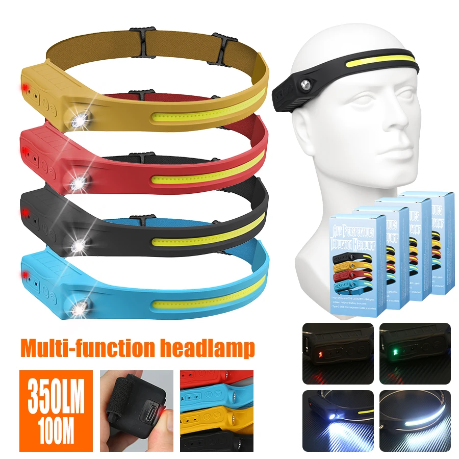 Fishing Headlamp - Linterna frontal recargable con Sensor de
