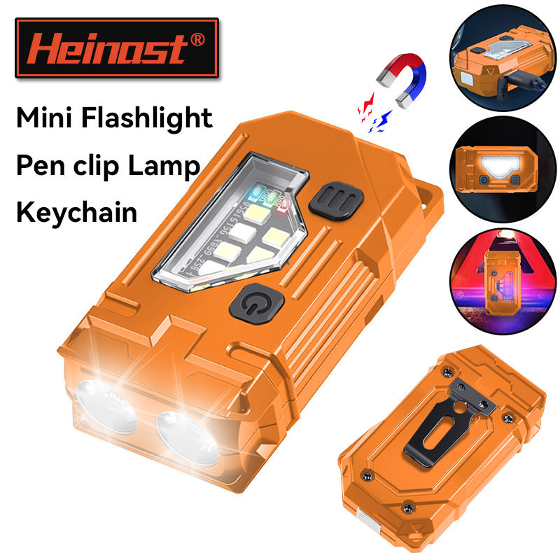 Fishing Headlamp - Mini llavero EDC, linterna magnética recargable,