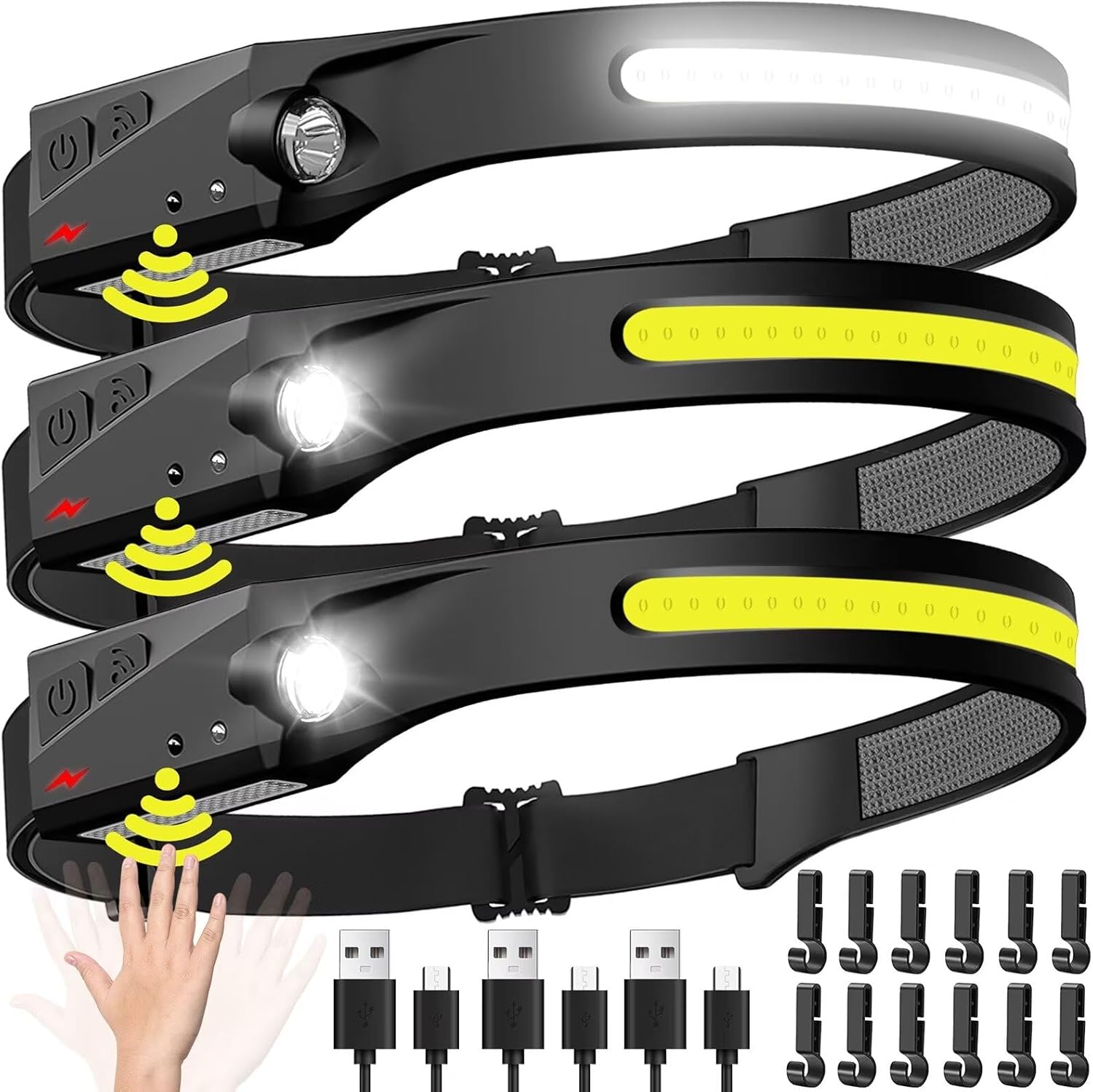Fishing Headlamp - Linterna frontal con Sensor, linterna frontal