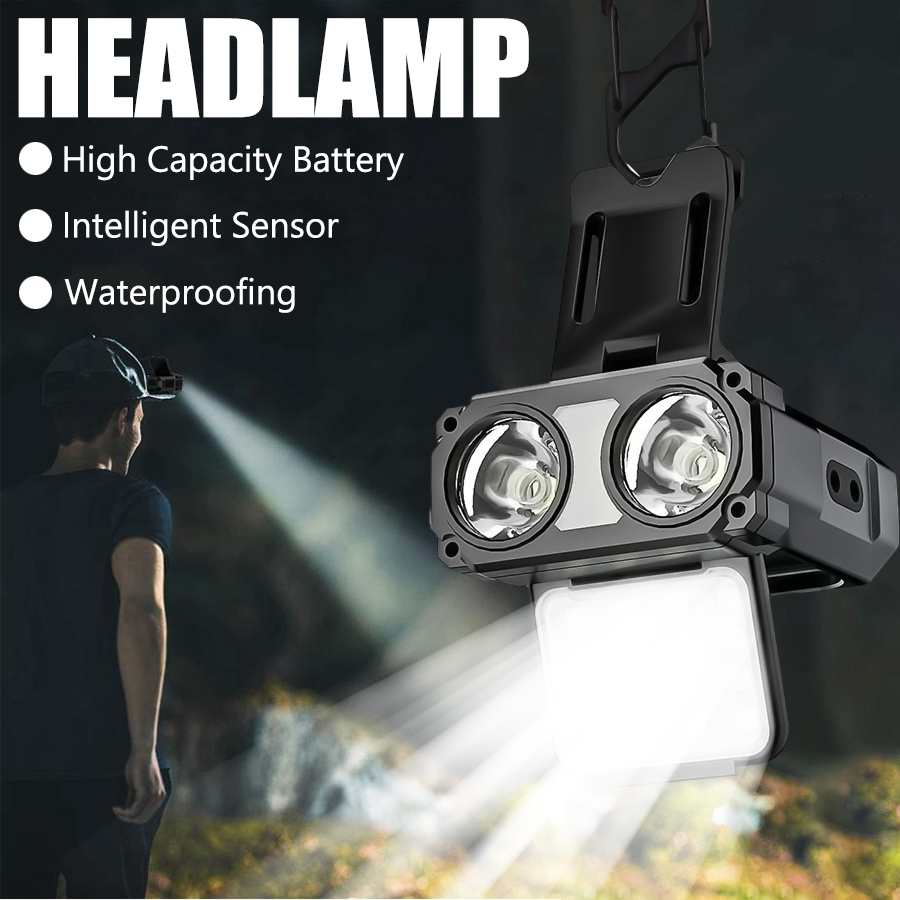 Fishing Headlamp - Sensor COB LED faro tapa Clip