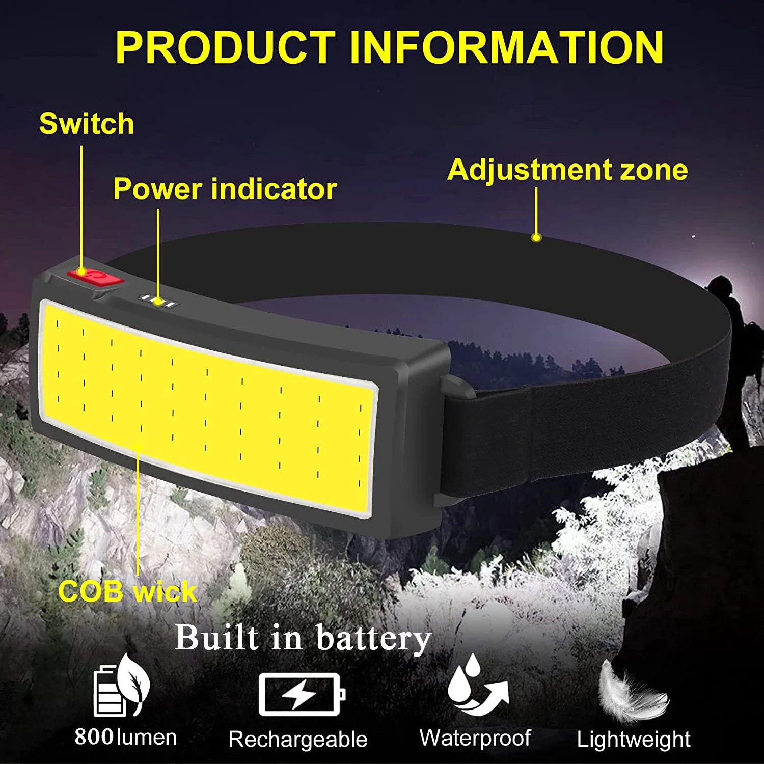 Faros LED portátiles COB para  - Fishing Headlamp reseña y precio