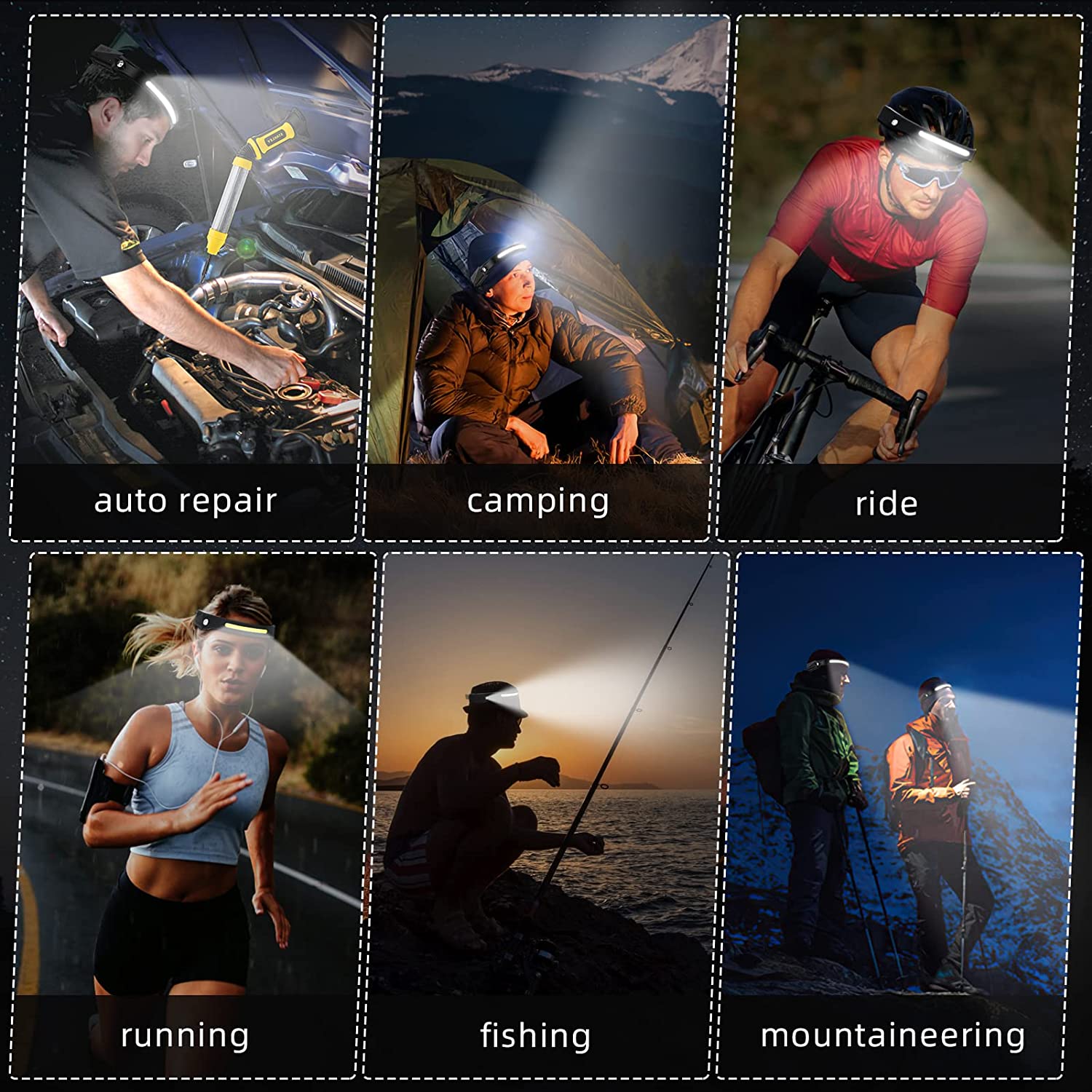 Linterna frontal con Sensor, l - Fishing Headlamp reseña y precio